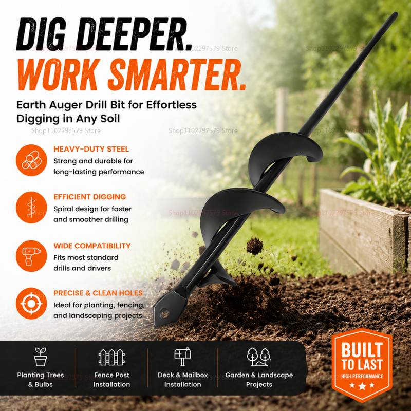 Vegetable Transplanter - Garden Earth Auger Spiral Drill Bit