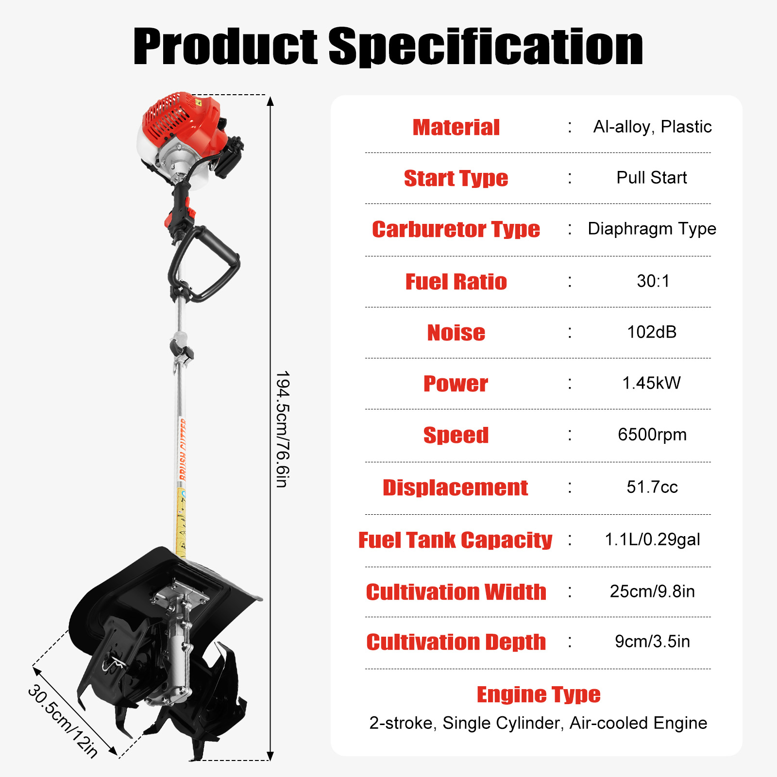 Gas Powered Mini Tiller Cultiv – Soil Tilling Cultivator Bewertung und Preis