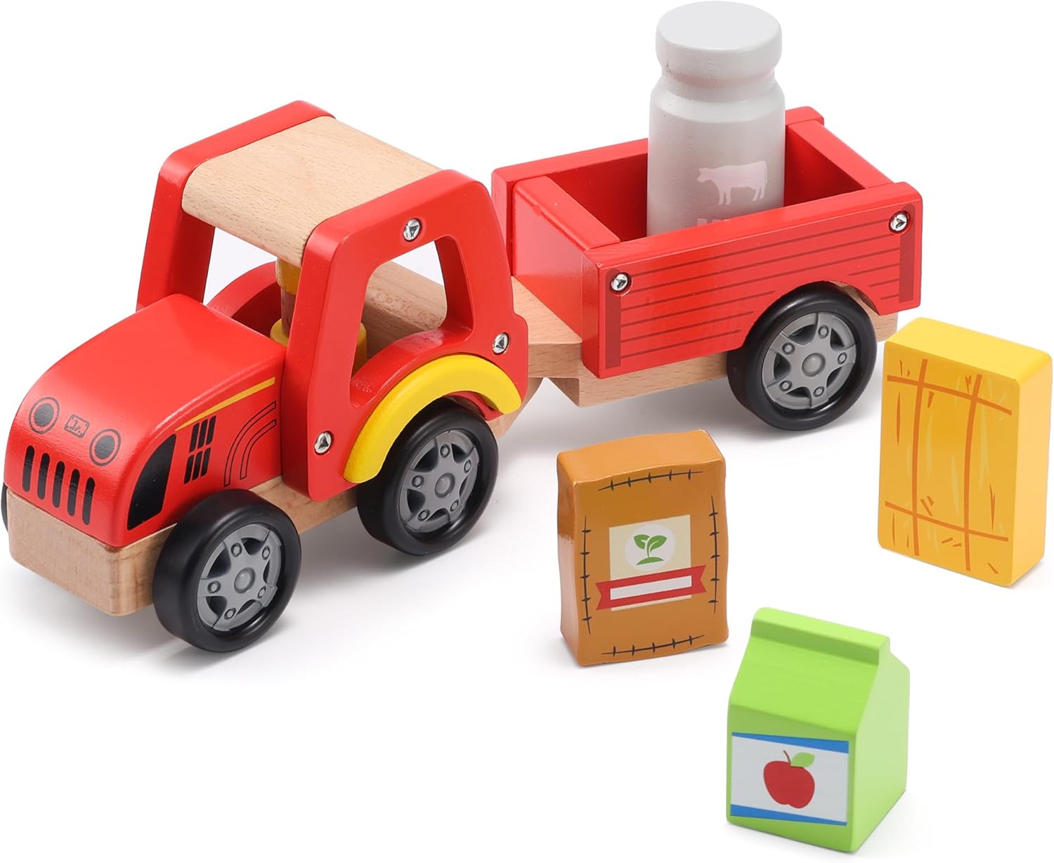 Wooden Farm Tractor Toy with D – Farming A Bewertung und Preis