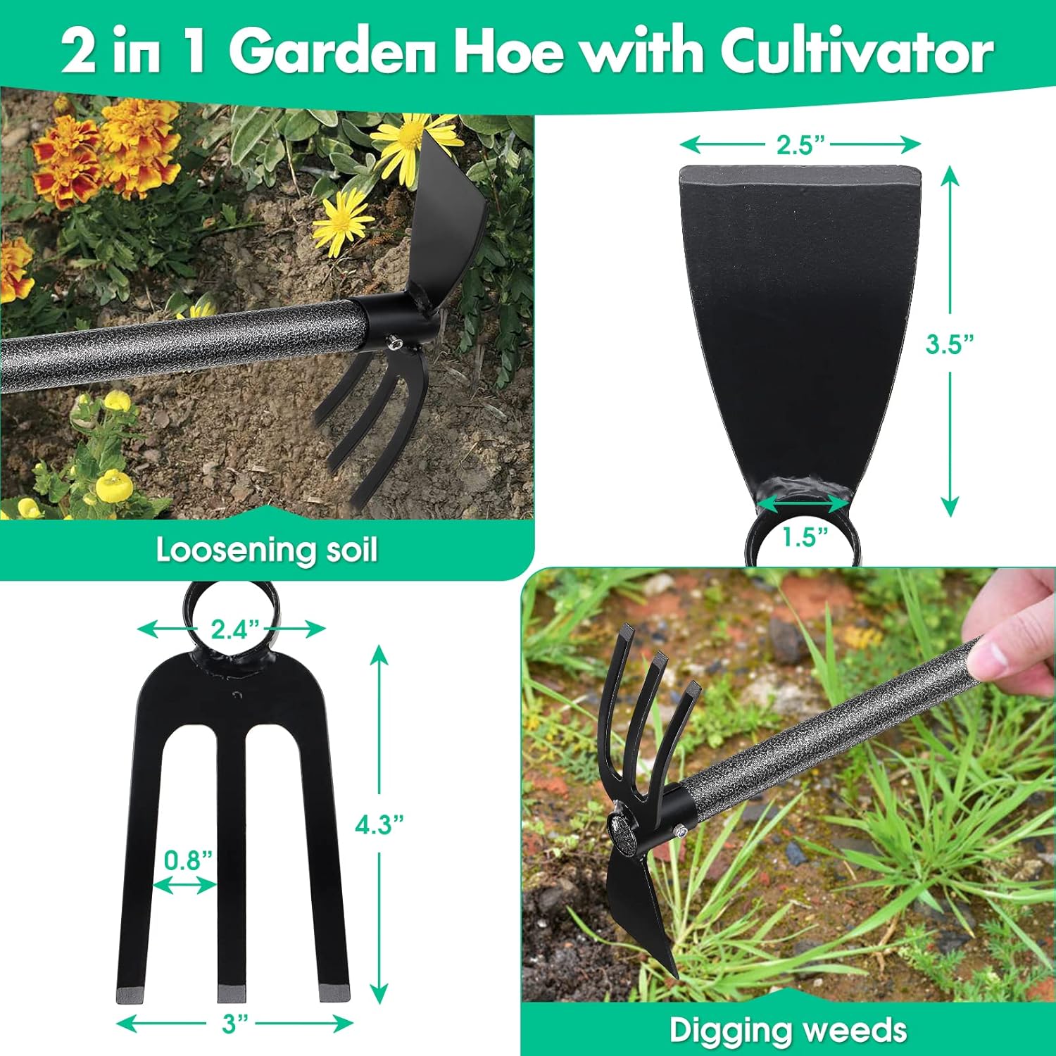 45 Inch Long Garden Hoe and Cu – Soil Tilling Cultivator Bewertung und Preis
