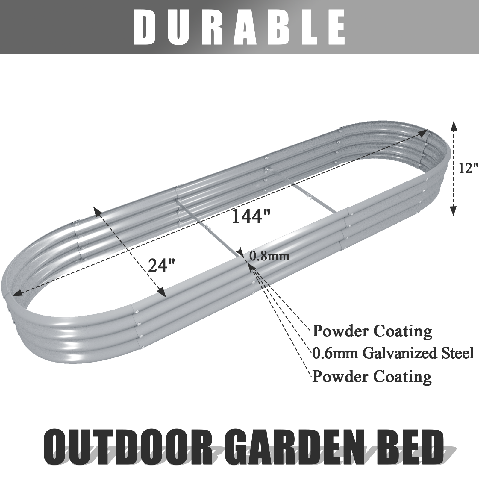 12x2x1FT Galvanized Raised Gar – Vegetable Transplanter Bewertung und Preis