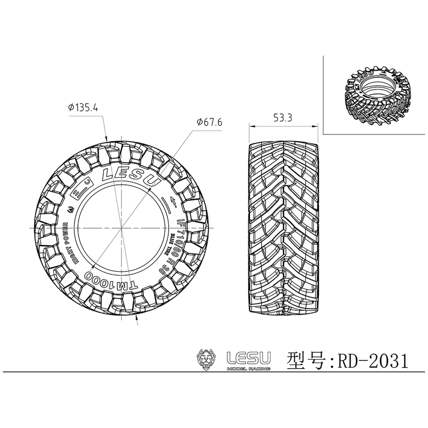 LESU 1/14 135.4MM Front Wheel  – Agriculture Farming Hub Bewertung und Preis