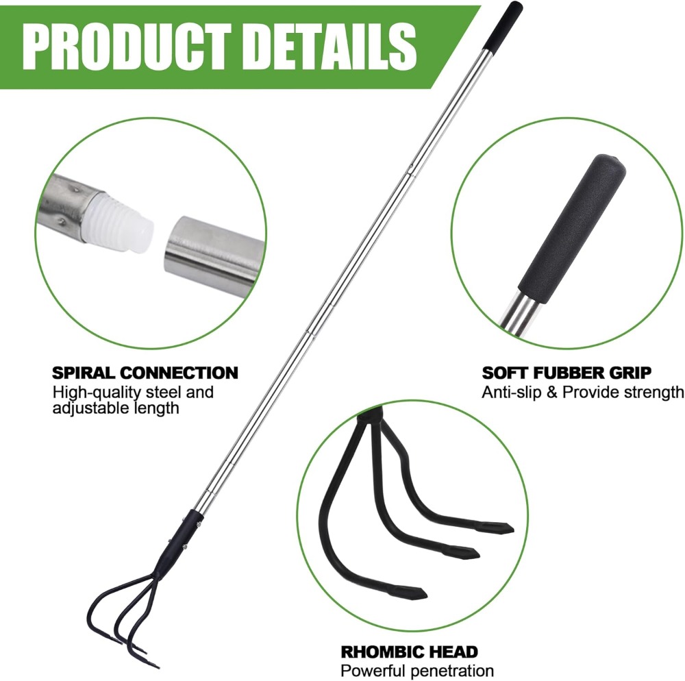 3-Tine Long Handle Tiller, Gar – Soil Tilling Cultivator Bewertung und Preis